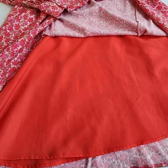 A loves a floral cherry print dress size L rayon - Picture 13 of 15